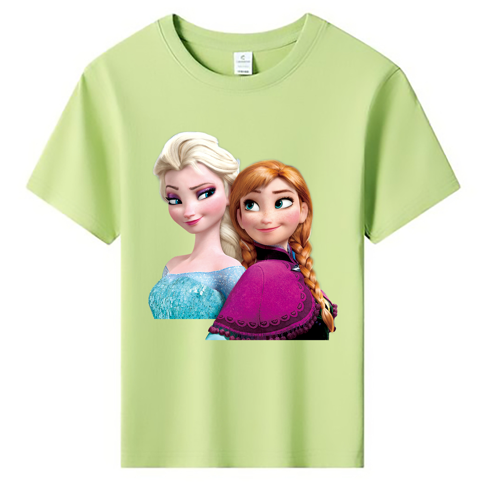 （画像用） アナと雪の女王 アンナ エルサ Frozen Anna Elsa 綿100％キッズTシャツ（フロントプリント）